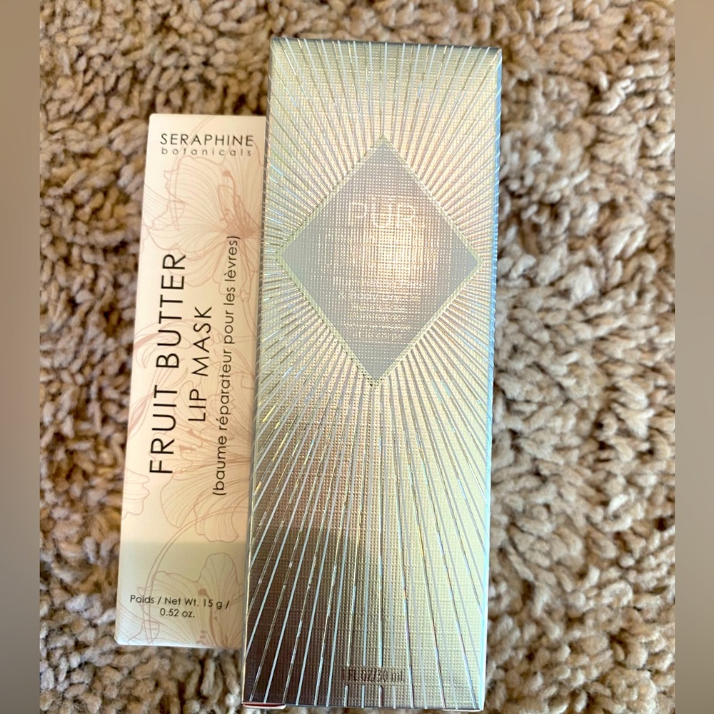 Combo- PUR Cosmetics Iconic Glow Illuminating Dry Oil and Fruit Butter lip Mask